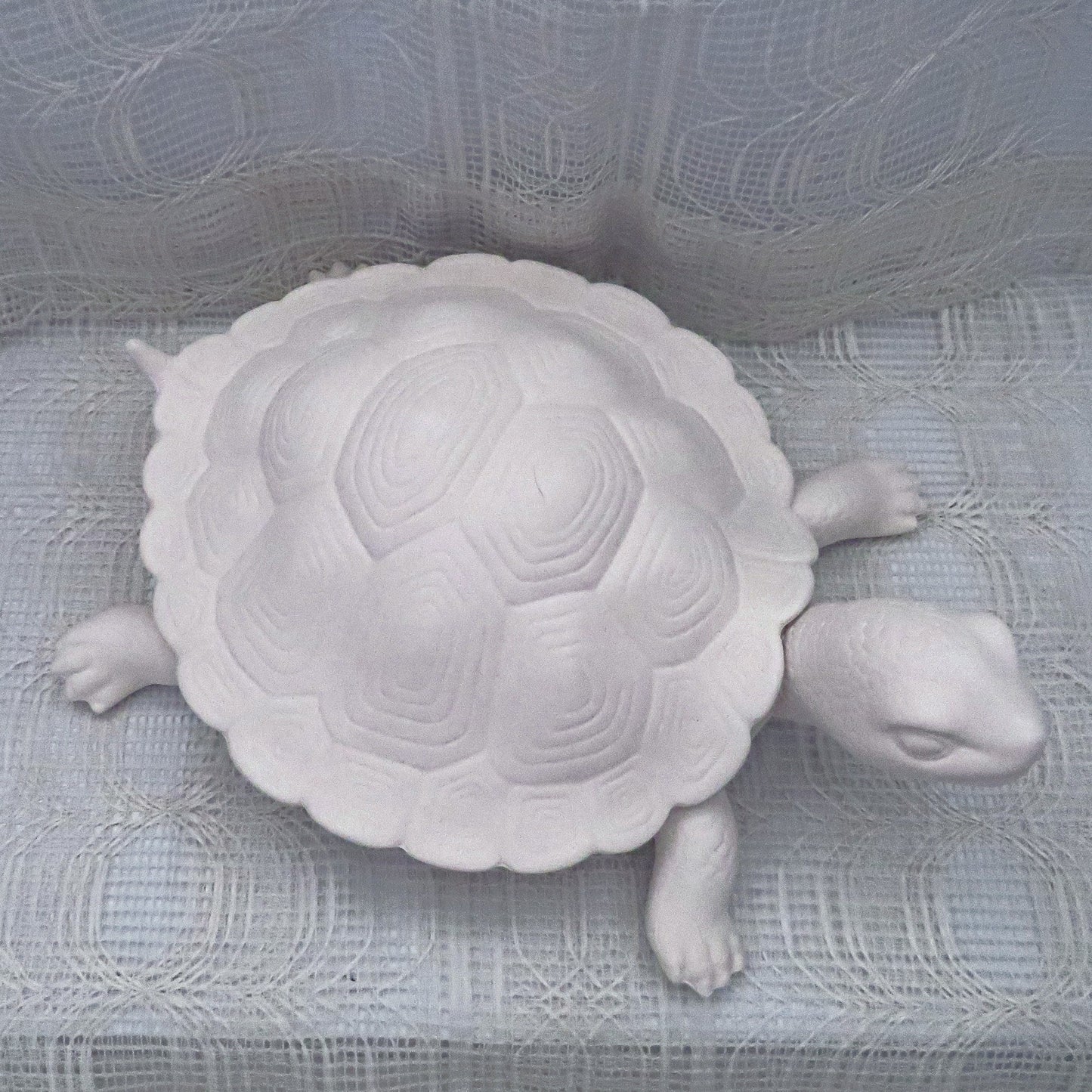 Large Ready to Paint Ceramic Turtle Dish with Lid, Unpainted Ceramic Turtle Figurine