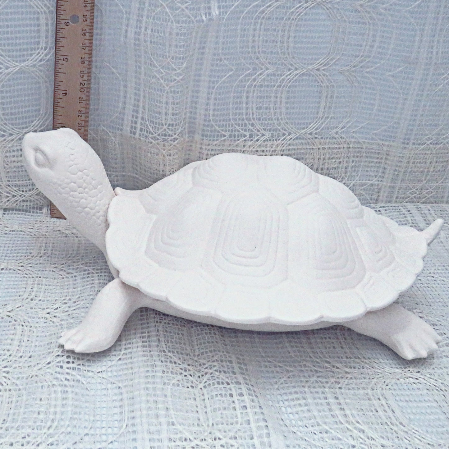 Large Ready to Paint Ceramic Turtle Dish with Lid, Unpainted Ceramic Turtle Figurine