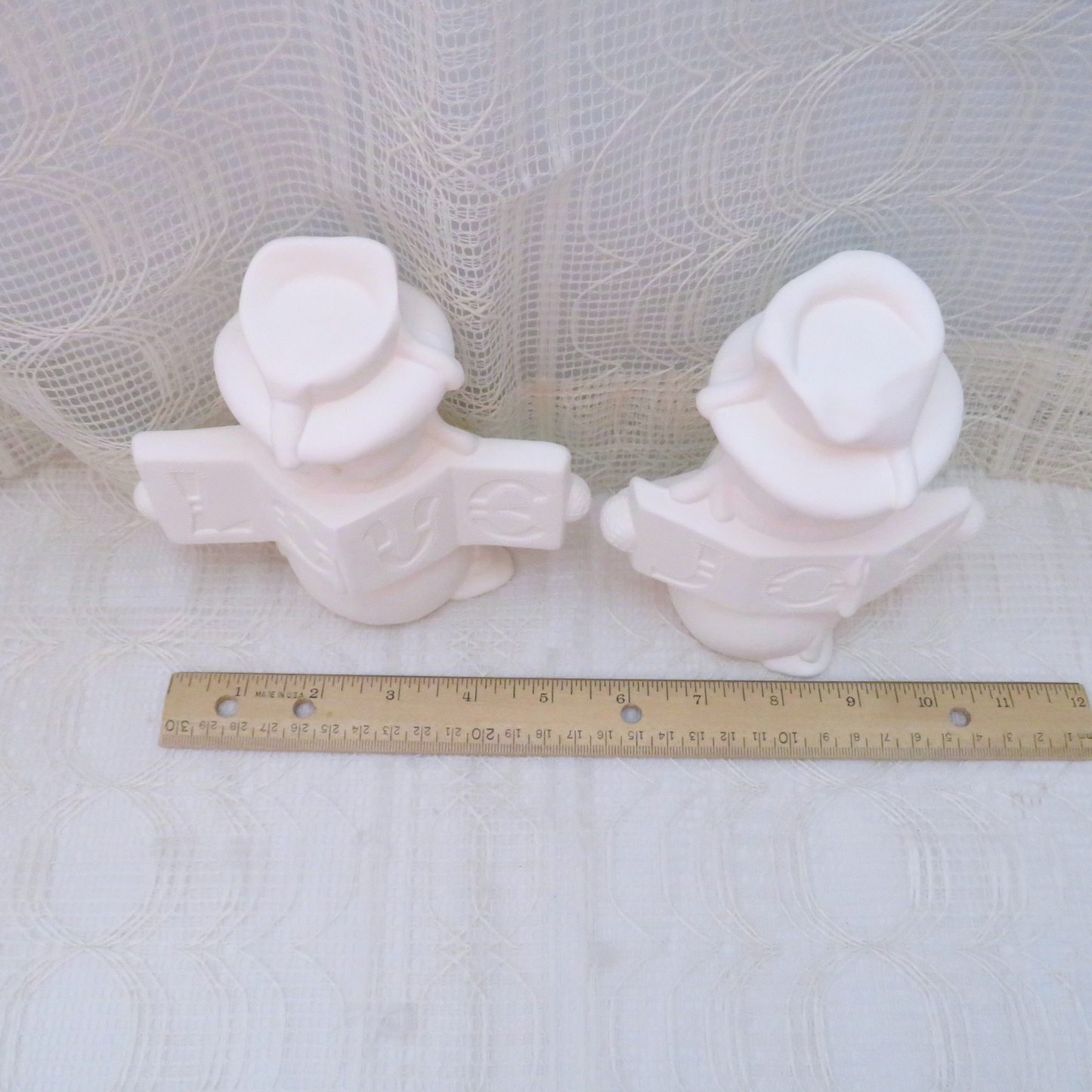 Ready to Paint Ceramic Snowmen Figurines for You to Paint for Holiday Decor, Unpainted Bisqueware Statues, Ceramics to Paint Paint Project