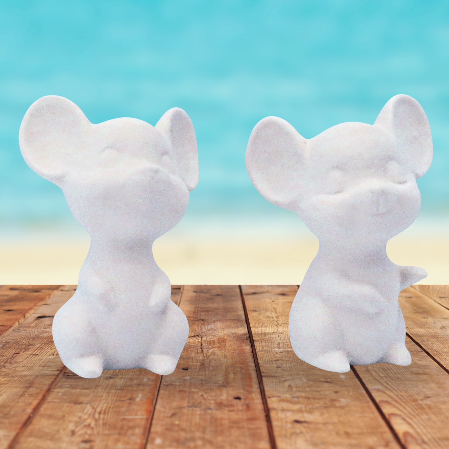 Ready to Paint Ceramic Mouse Figurines