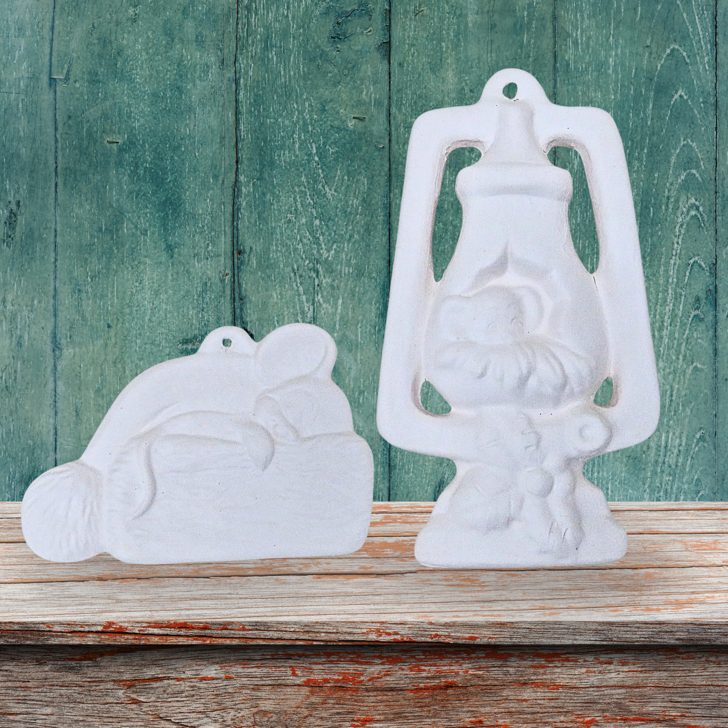 Handmade Unpainted Ceramic Bisque Christmas Tree Ornament, Ready to Paint Ceramic Ornaments