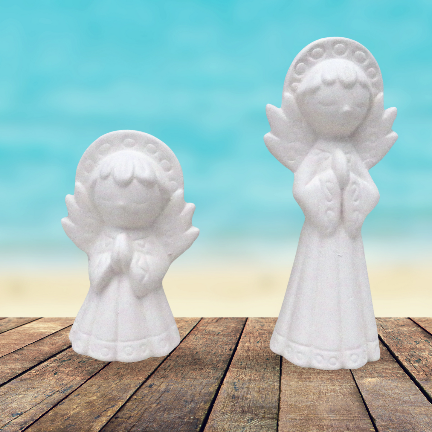 Unpainted Ceramic Angel Figurines / Bisque Angel Statues / Angel Decor / Angel Lover Gift / Ceramics to Paint / Ready to Paint / Paintable