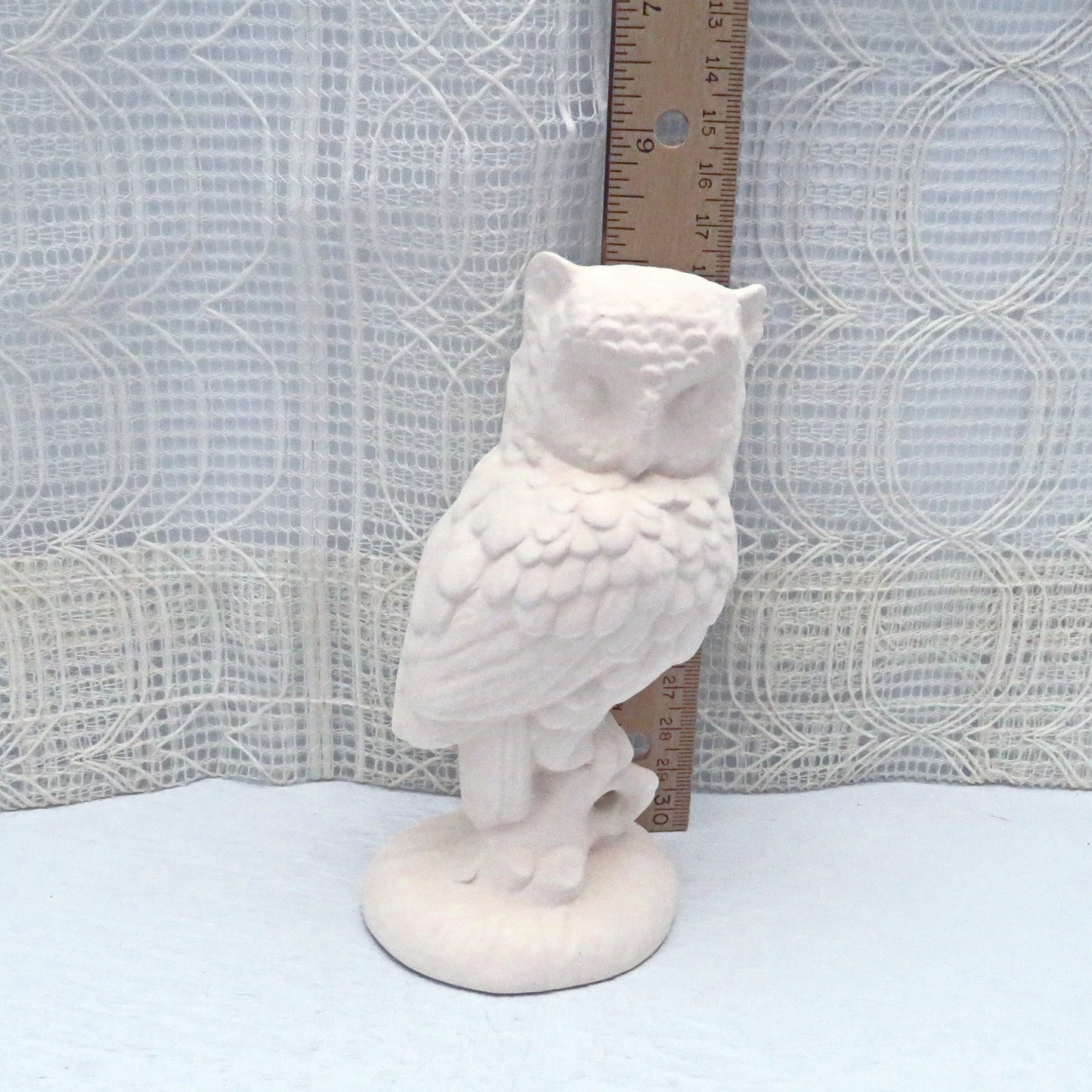 Unpainted Ceramic Bisque Owl Figurine, Ceramics to Paint, Ready to Paint Owl Statue, Owl Decor, Owl Gift