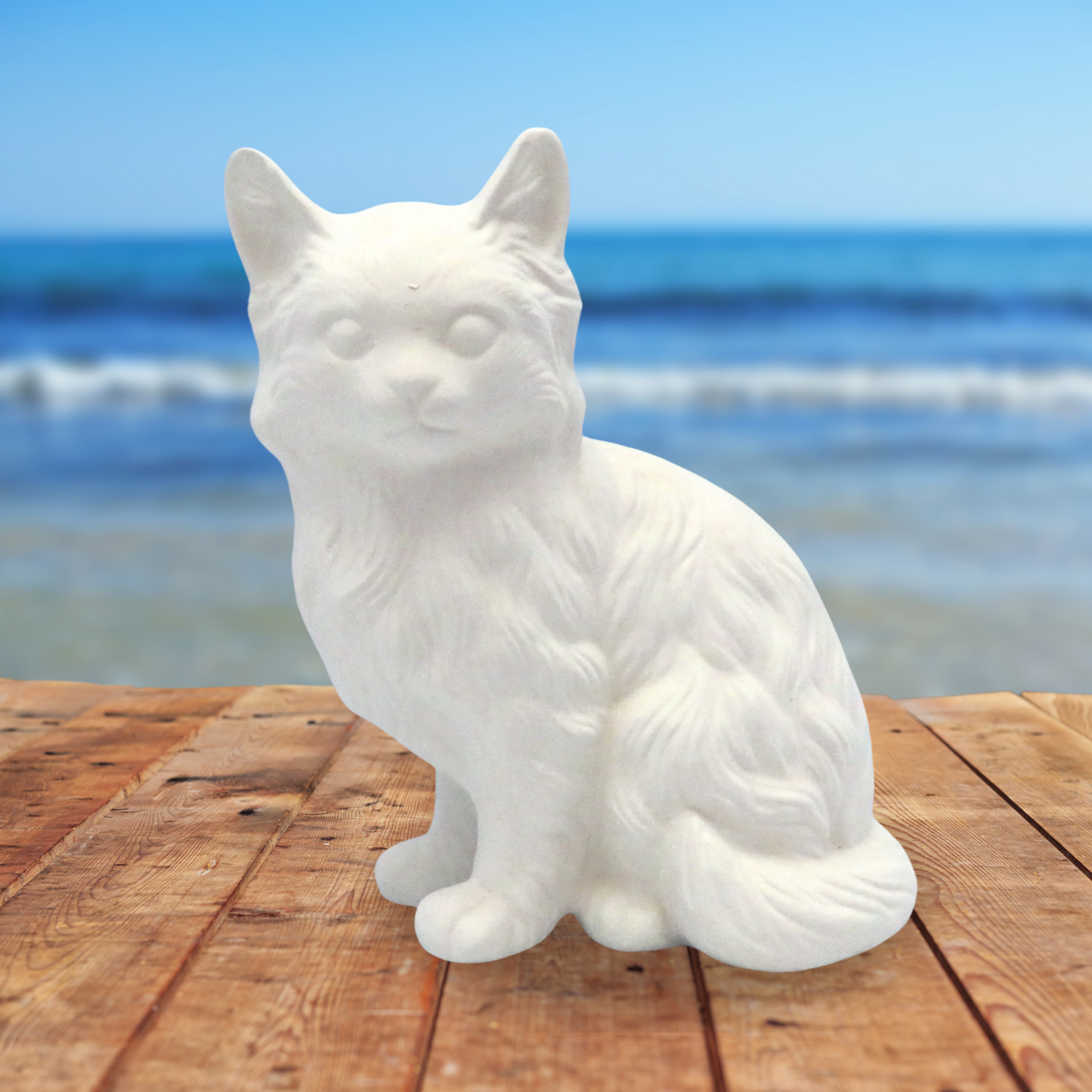 Unpainted Ceramic Bisque Cat Figurine / Cat Statue / Bisqueware / Ceramics to Paint / Paintable Ceramics / Cat Lover Gift / Cat Decor