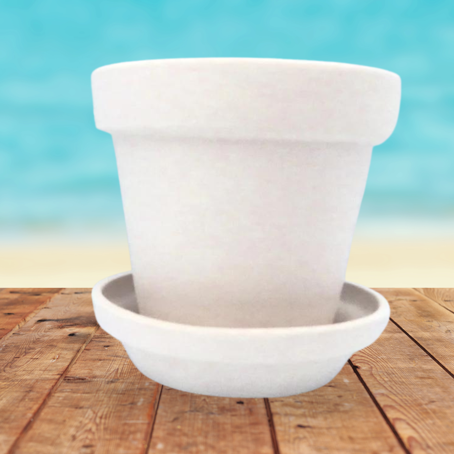 Unpainted Ceramic Pot, Handmade Ready to Paint Ceramic Planter and Saucer, Garden Lover Gift