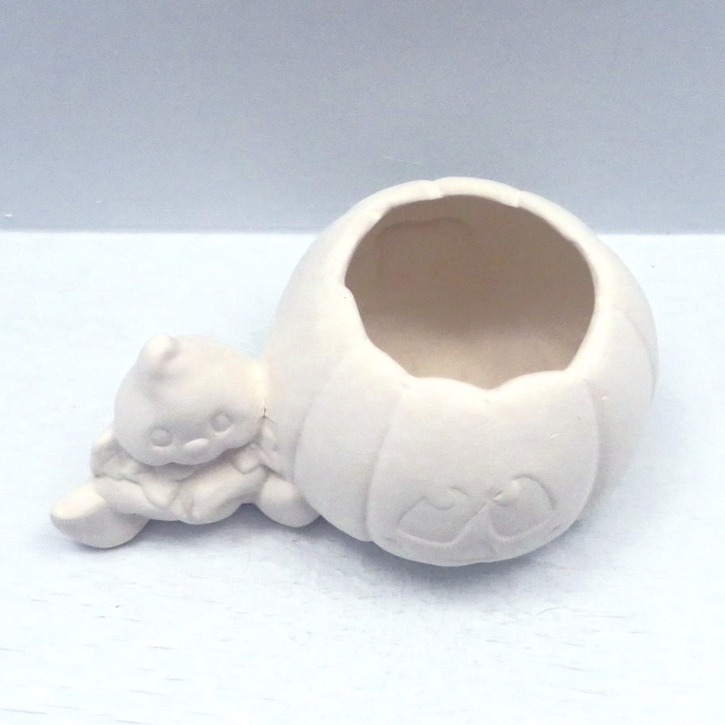 Unpainted Ceramic Bisque Pumpkin and Ghost for Halloween Decor