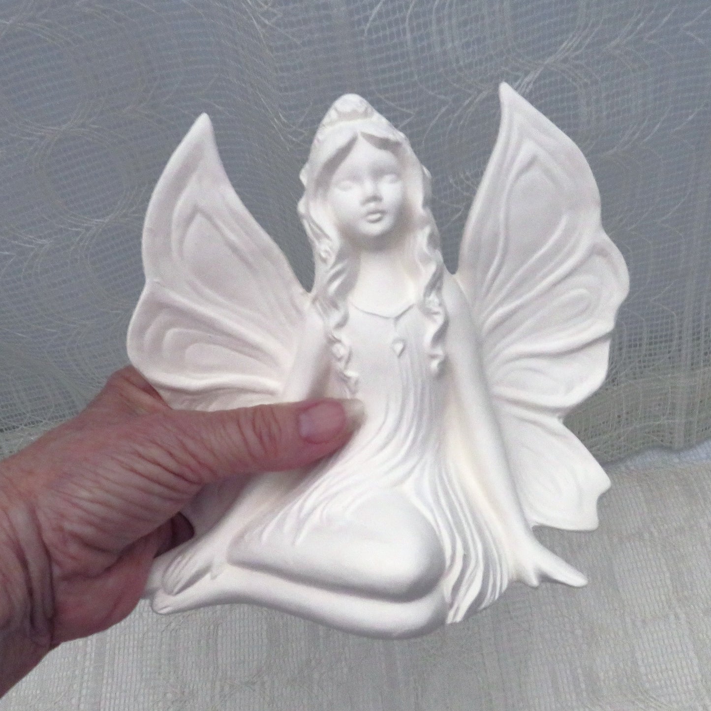 Unpainted Ceramic Fairy Figurine, Ceramics to Paint, Fairy Statue, Ceramic Bisque, Bisqueware,  Ready to Paint Ceramics, Fairy Core