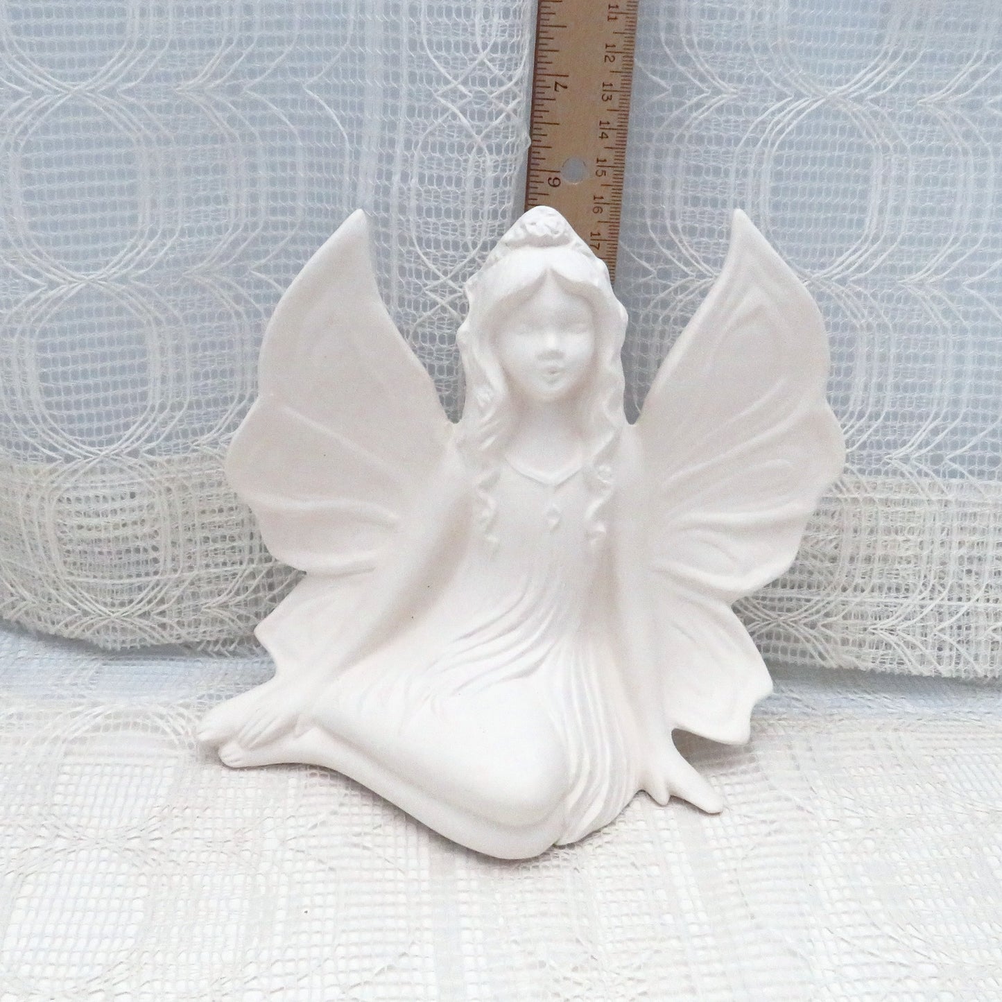 Unpainted Ceramic Fairy Figurine, Ceramics to Paint, Fairy Statue, Ceramic Bisque, Bisqueware,  Ready to Paint Ceramics, Fairy Core