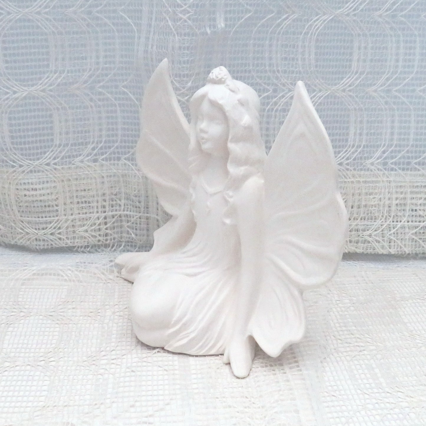 Unpainted Ceramic Fairy Figurine, Ceramics to Paint, Fairy Statue, Ceramic Bisque, Bisqueware,  Ready to Paint Ceramics, Fairy Core