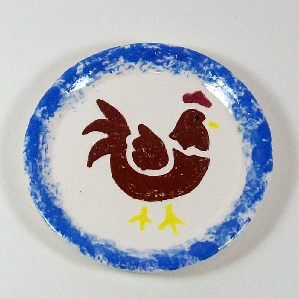 Coasters with Rooster / Handmade Ceramic Spoonrests / Rooster Decor / Rooster Gift / Kitchen Decor / Spoon Holder / Tea Bag Holder