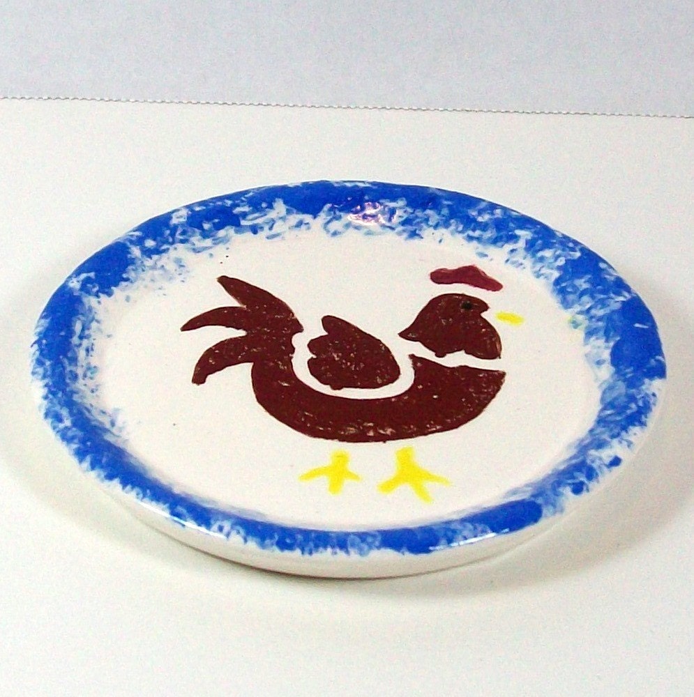 Coasters with Rooster / Handmade Ceramic Spoonrests / Rooster Decor / Rooster Gift / Kitchen Decor / Spoon Holder / Tea Bag Holder