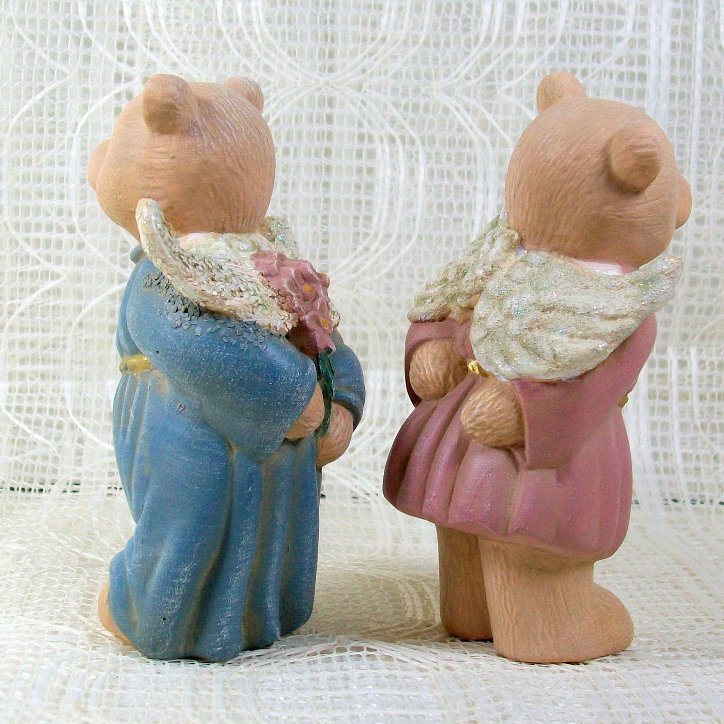 Handmade Ceramic Angel Bear Figurines / Angel Figurines / Angel Statues / Bear Figurines / Bear Statues / Angel Decor / Angel Gift