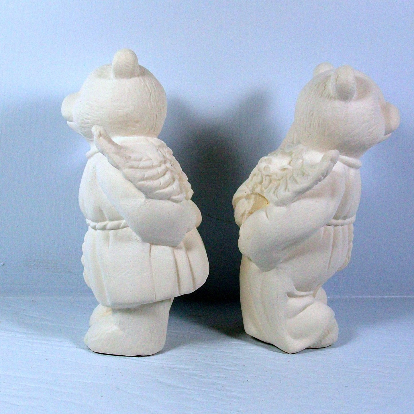 Ready to Paint Ceramic Bisque Bear Angel Figurines, Angel Bear Statues, Bear Lover Gift, Angel Lover Gift, Ceramics To Paint, DYI Ceramics