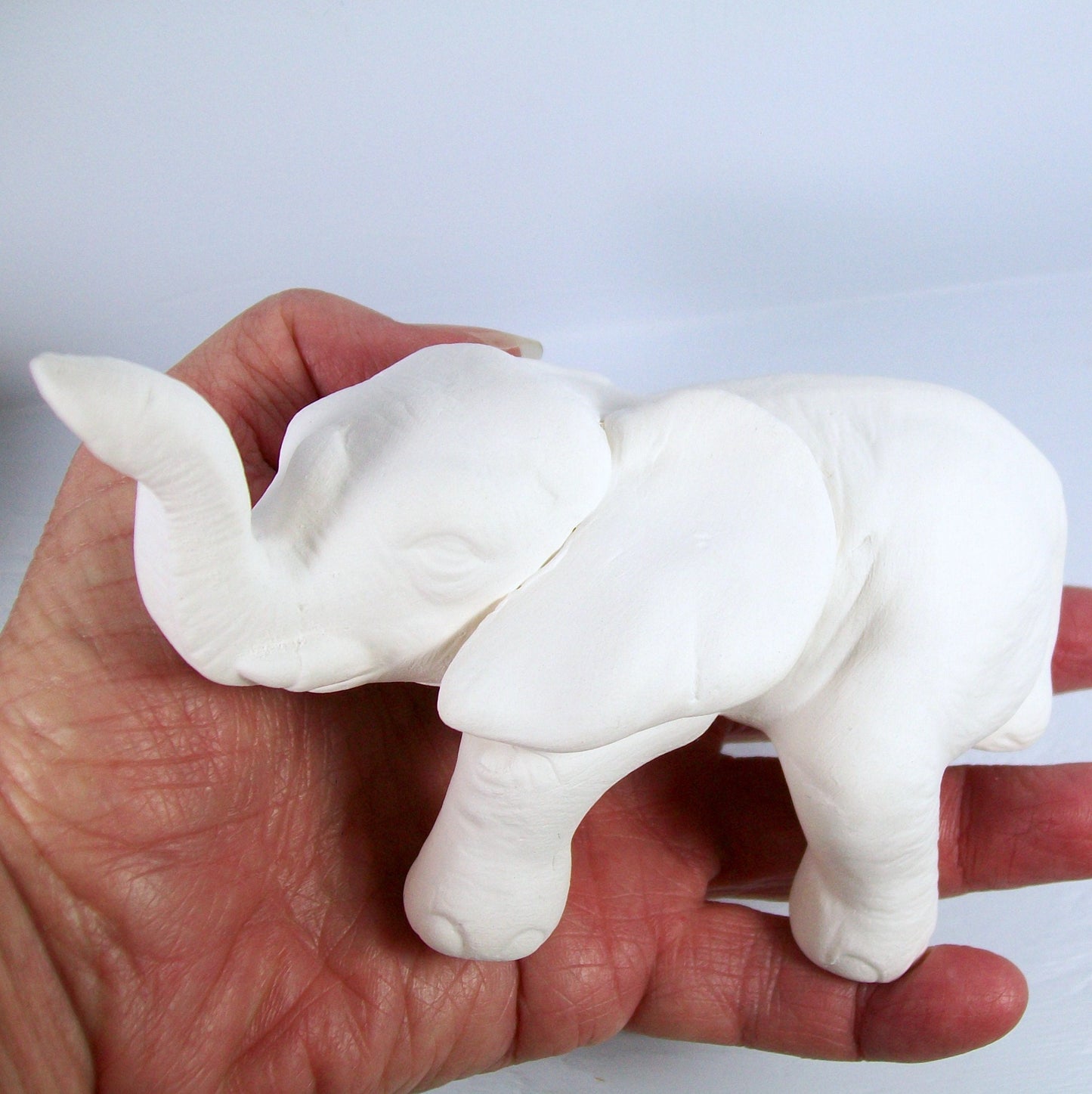 Unpainted Ceramic Bisque Elephant Figurine / Elephant Decor / Ceramics to Paint / Ready to Paint Ceramics / Paintable Ceramics / Bisqueware