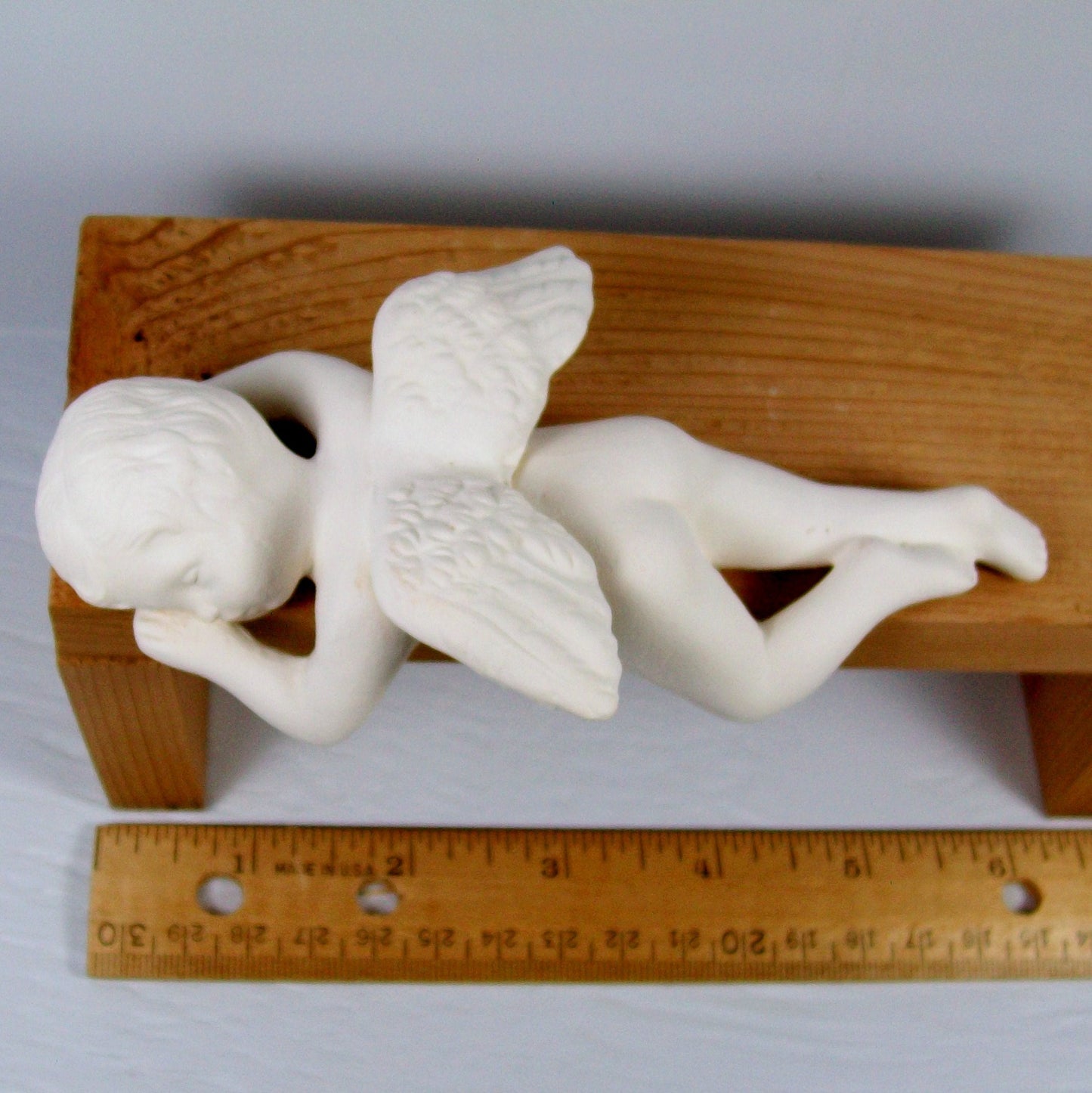 Unpainted Ceramic Bisque Cherub Figurine / Angel Statue / Shelf Sleeper Cherub / Ceramics to Paint / Paintable Ceramics / Angel Lover Gift