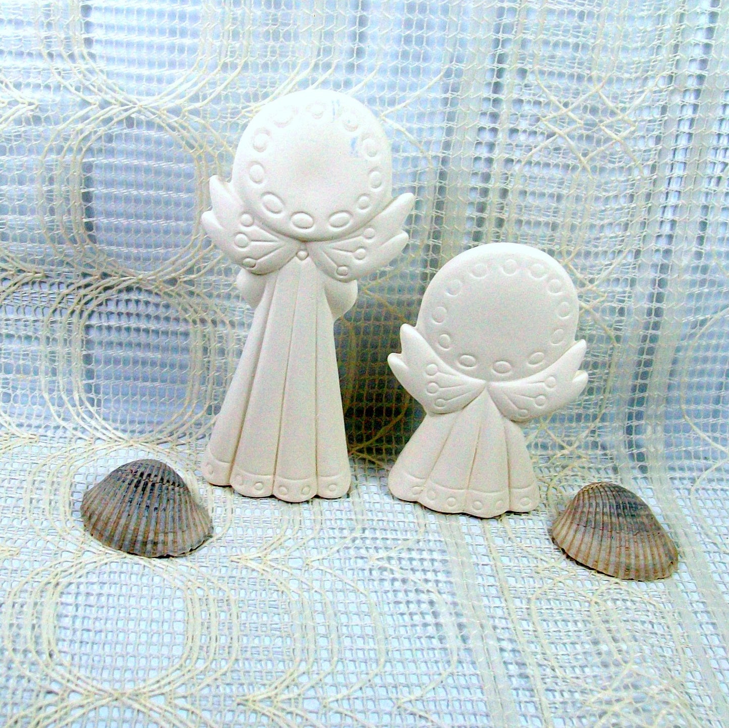 Unpainted Ceramic Angel Figurines / Bisque Angel Statues / Angel Decor / Angel Lover Gift / Ceramics to Paint / Ready to Paint / Paintable