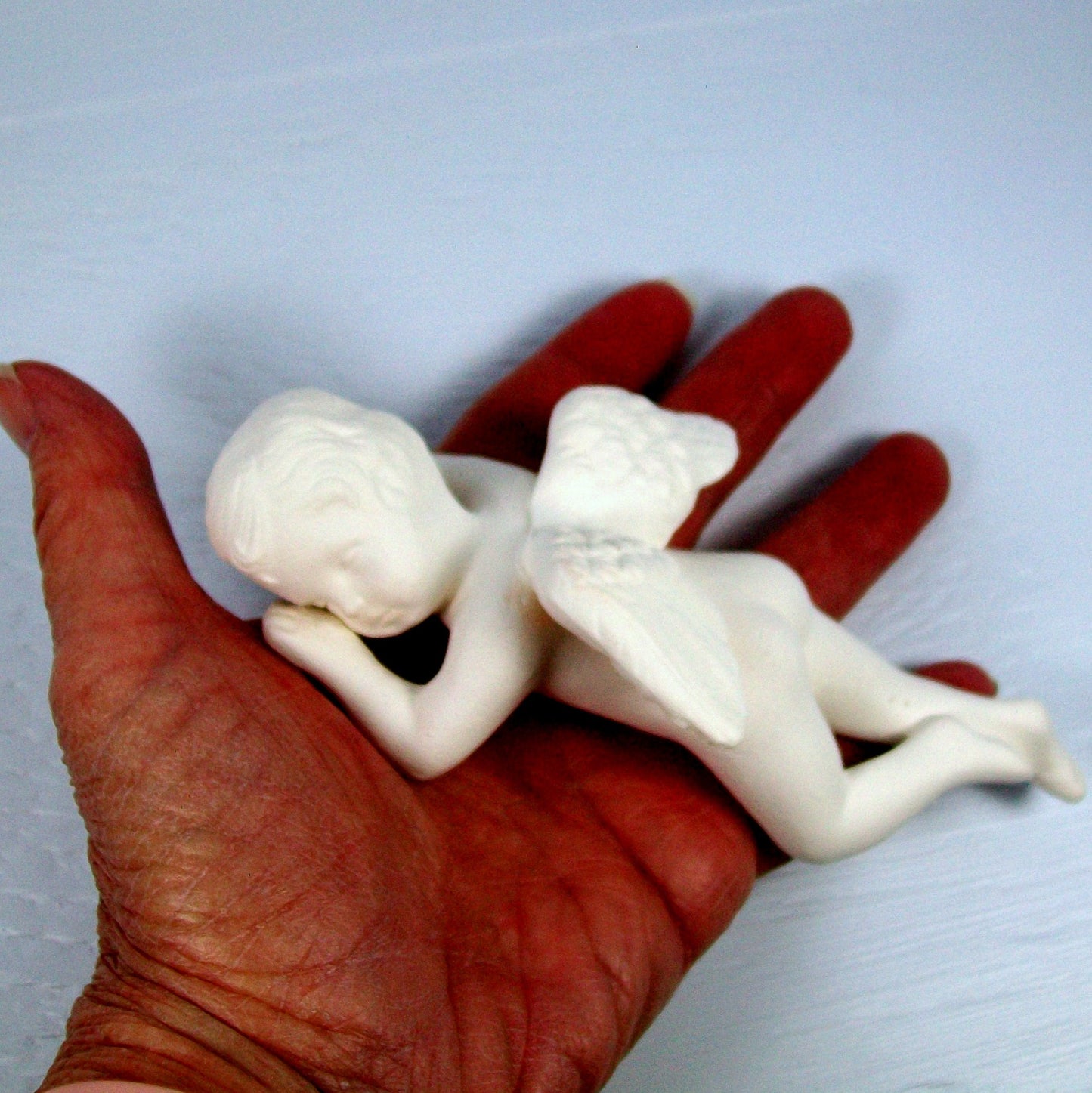 Unpainted Ceramic Bisque Cherub Figurine / Angel Statue / Shelf Sleeper Cherub / Ceramics to Paint / Paintable Ceramics / Angel Lover Gift