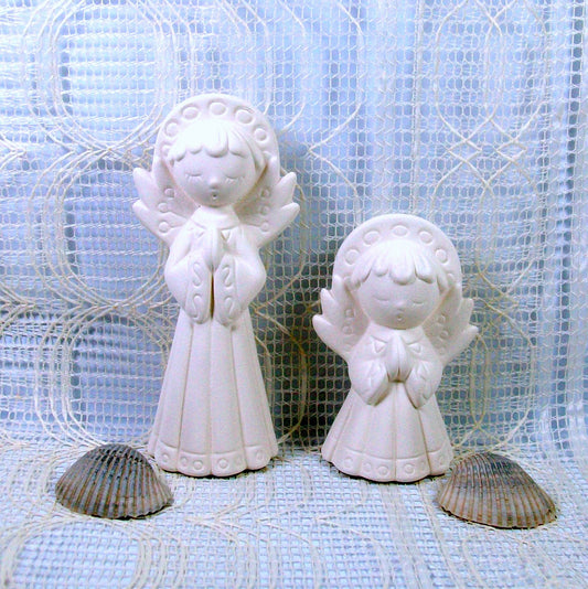 Unpainted Ceramic Angel Figurines / Bisque Angel Statues / Angel Decor / Angel Lover Gift / Ceramics to Paint / Ready to Paint / Paintable