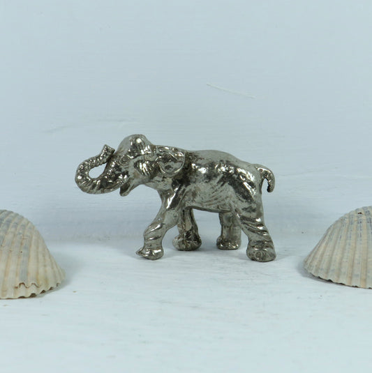 Vintage Pewter Elephant Figurine / Pewter Elephant Statue / Vintage Decor / Elephant Decor / Elephant Lover Gift / Jungle Decor