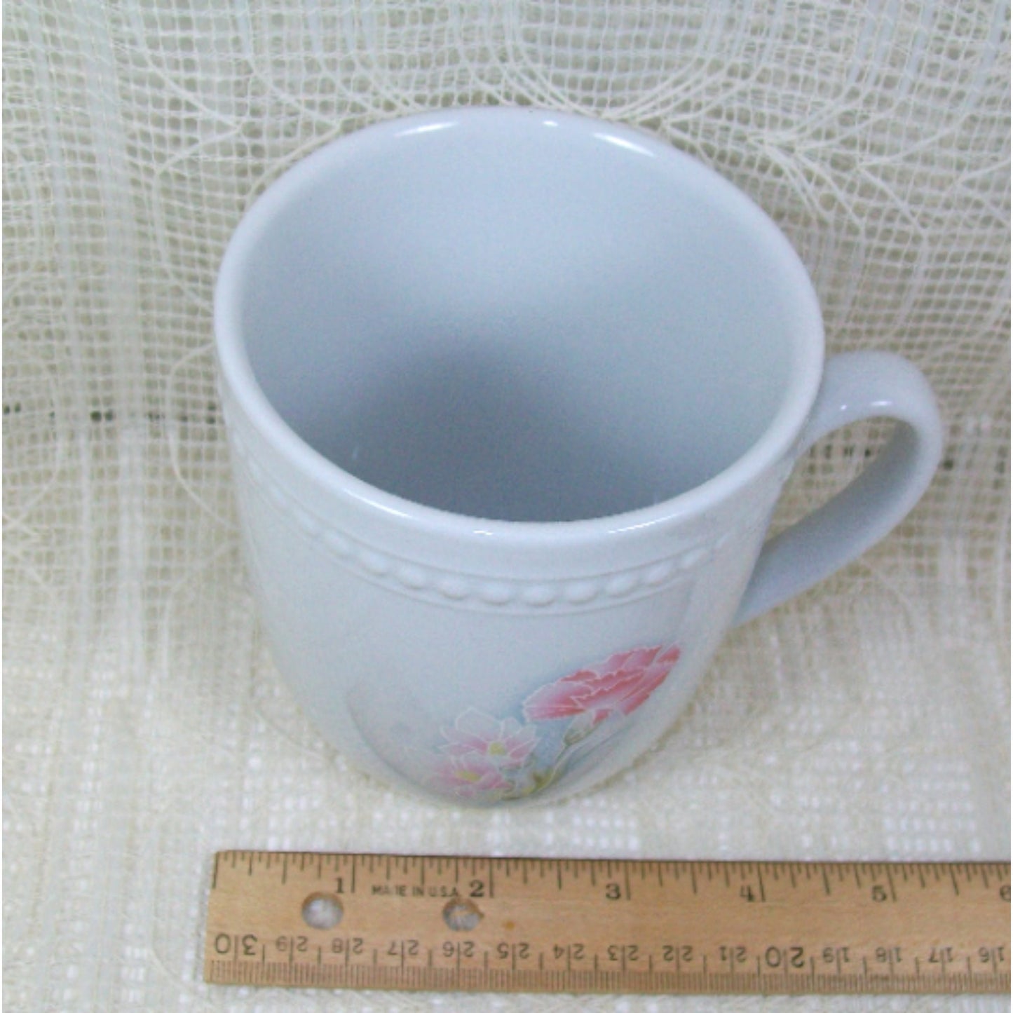 Flower Ceramic Coffee Mug / Coffee Cup With Pink Flower / Tea Mug / Beverage Container / Floral Decor / Inspirational Mug