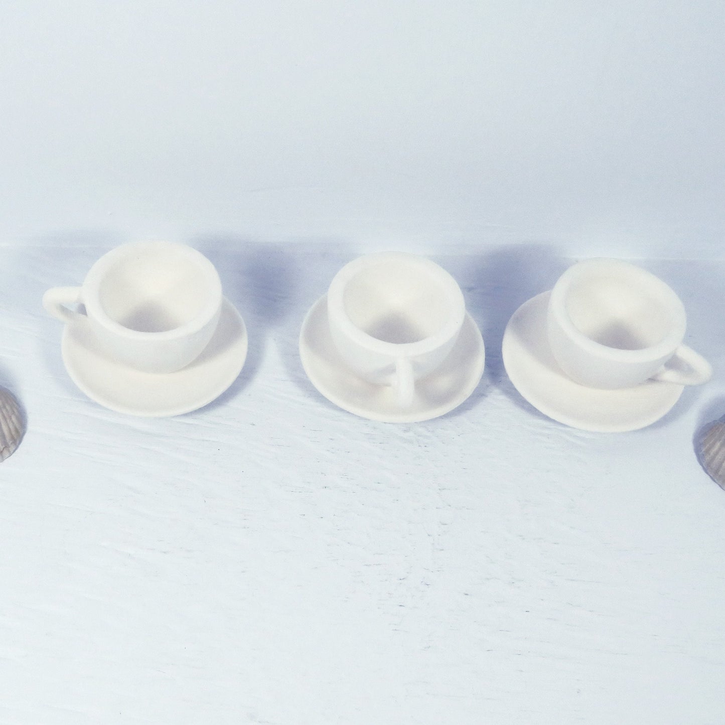 Miniature Unpainted Ceramic Tea Set / Paint it Yourself Tea Set / Ceramics to Paint / Paintable Ceramic Decor / Small Tea Pot and Cups