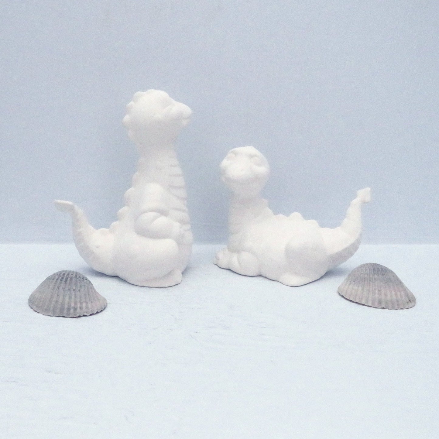 Unpainted Ceramic Bisque Dinosaur Set / Paintable Dinosaur Figurines / Ready to Paint Dinosaur Statues / Dinosaur Gift / Dinosaur Decor