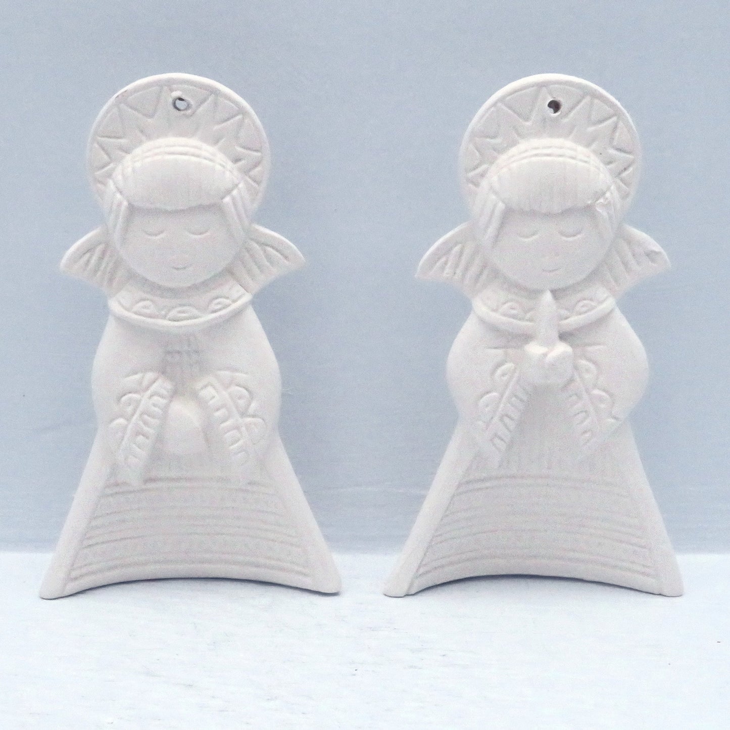 Handmade Unpainted Ceramic Angel Ornament / Angel Pendant / Angel Decorations / Angel Lover Gift / Christmas Tree Ornament / Ready to Paint