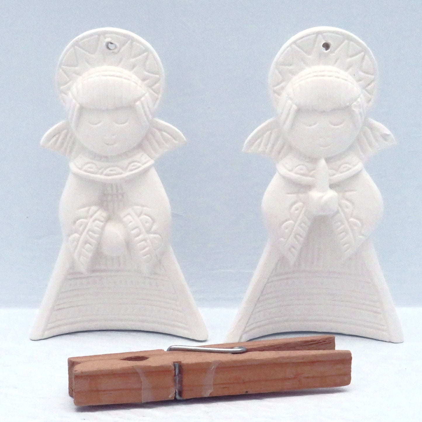 Handmade Unpainted Ceramic Angel Ornament / Angel Pendant / Angel Decorations / Angel Lover Gift / Christmas Tree Ornament / Ready to Paint