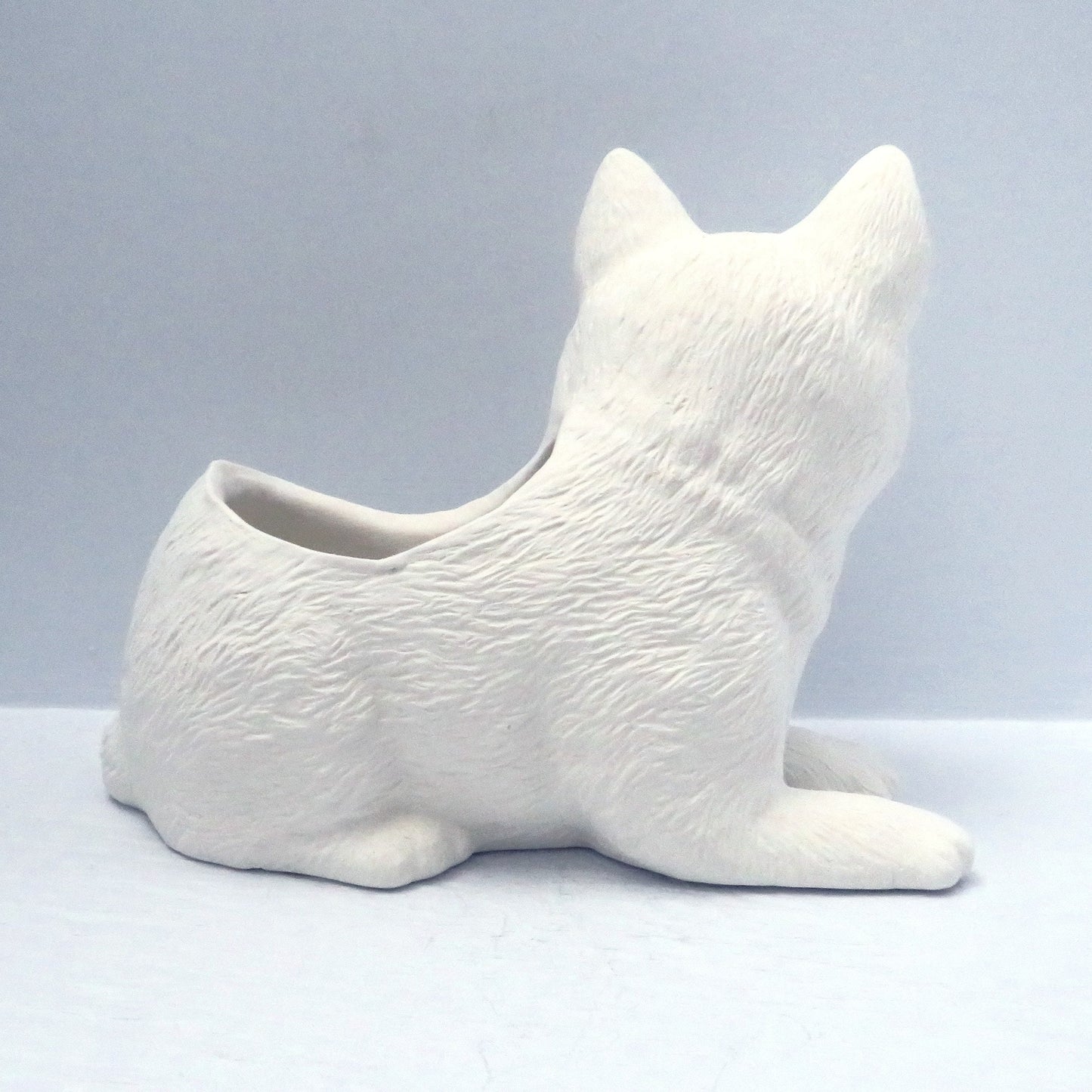 Handmade Ready to Paint Ceramic Bisque Cat Planter / Cat Figurine / Unpainted Ceramic Cat Flower Pot/ Ceramics to Paint / Succulent Planter