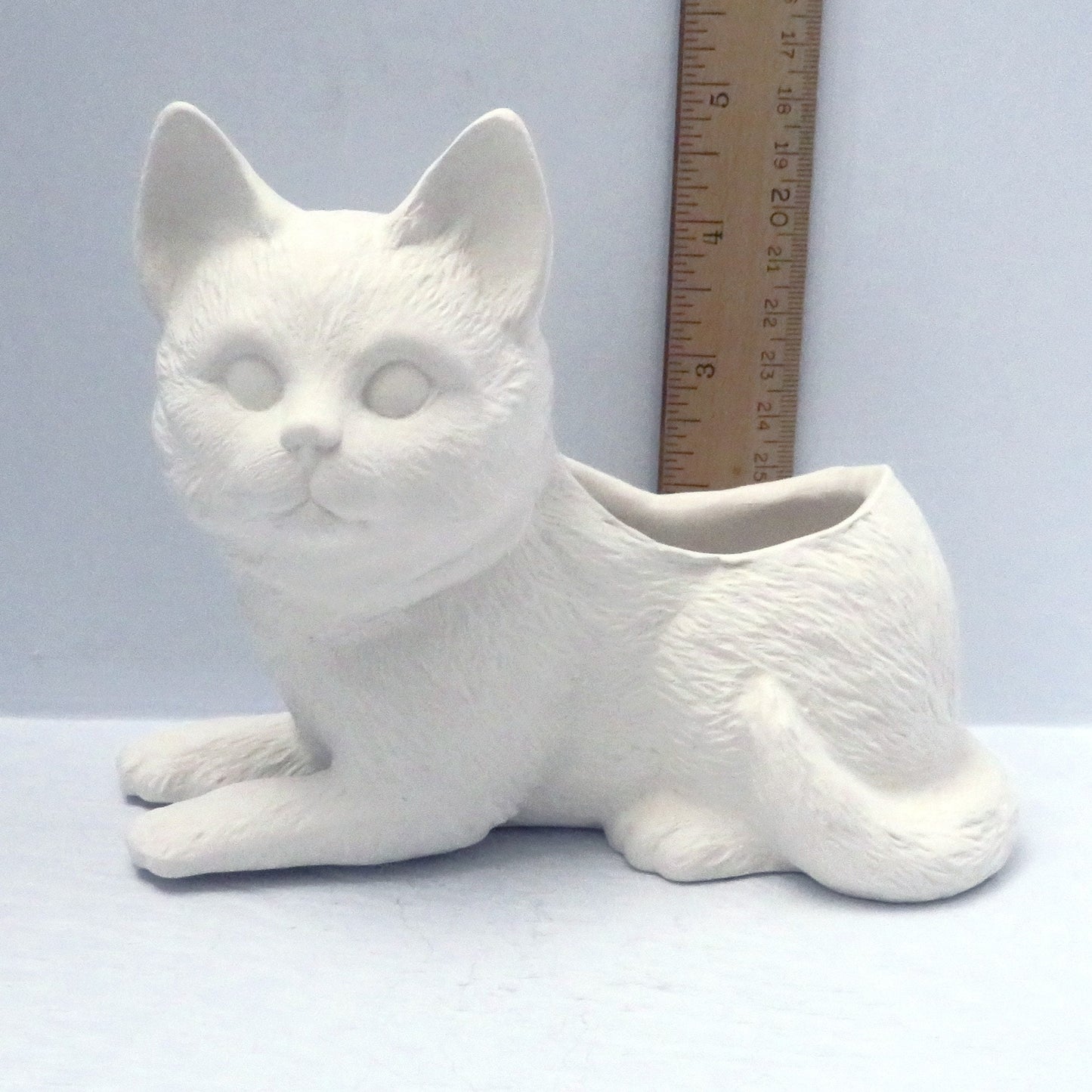Handmade Ready to Paint Ceramic Bisque Cat Planter / Cat Figurine / Unpainted Ceramic Cat Flower Pot/ Ceramics to Paint / Succulent Planter