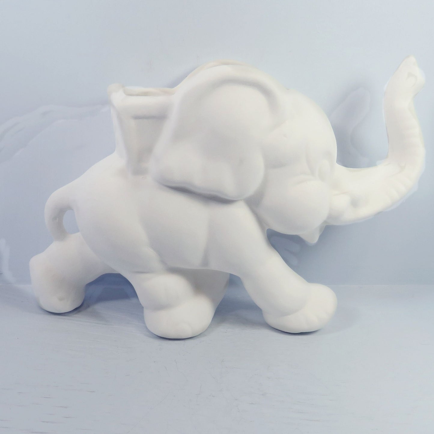 Ready to Paint Handmade Ceramic Bisque Elephant Pot Figurine / Elephant Decor / Elephant Gift / Paintable Ceramics / DIY Ceramics