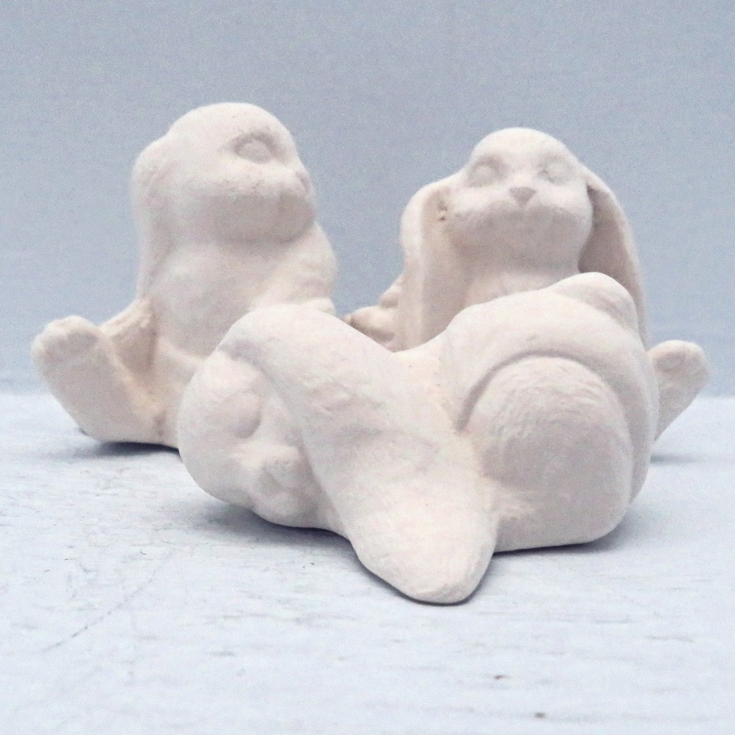 Handmade Ceramic Unpainted Bunny Figurines / Diaper Bunnies / Ceramics to Paint / Spring  / Bunny Statues / Bunny Decor / Bunny Lover Gift