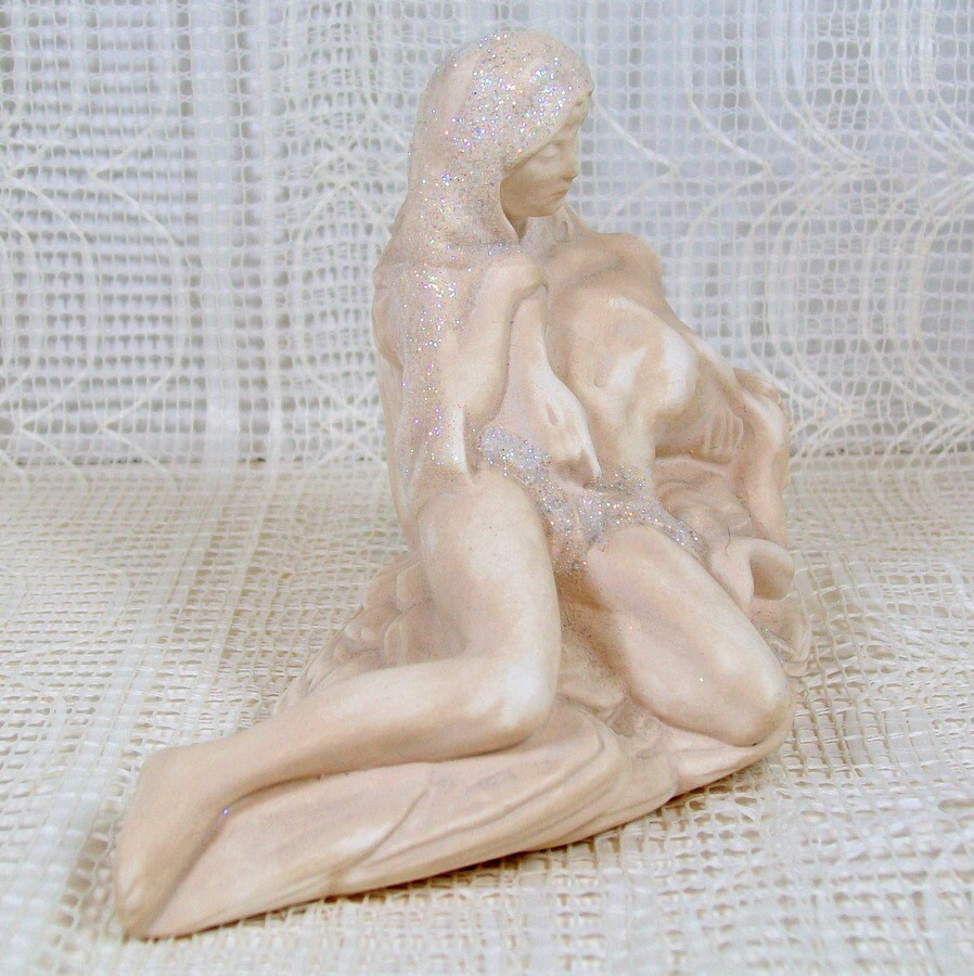Mary and Jesus Statue | Handmade Ceramic Religious Statue | Statue of Mary Holding Jesus | Christian Statue | Ceramic Pieta Statue