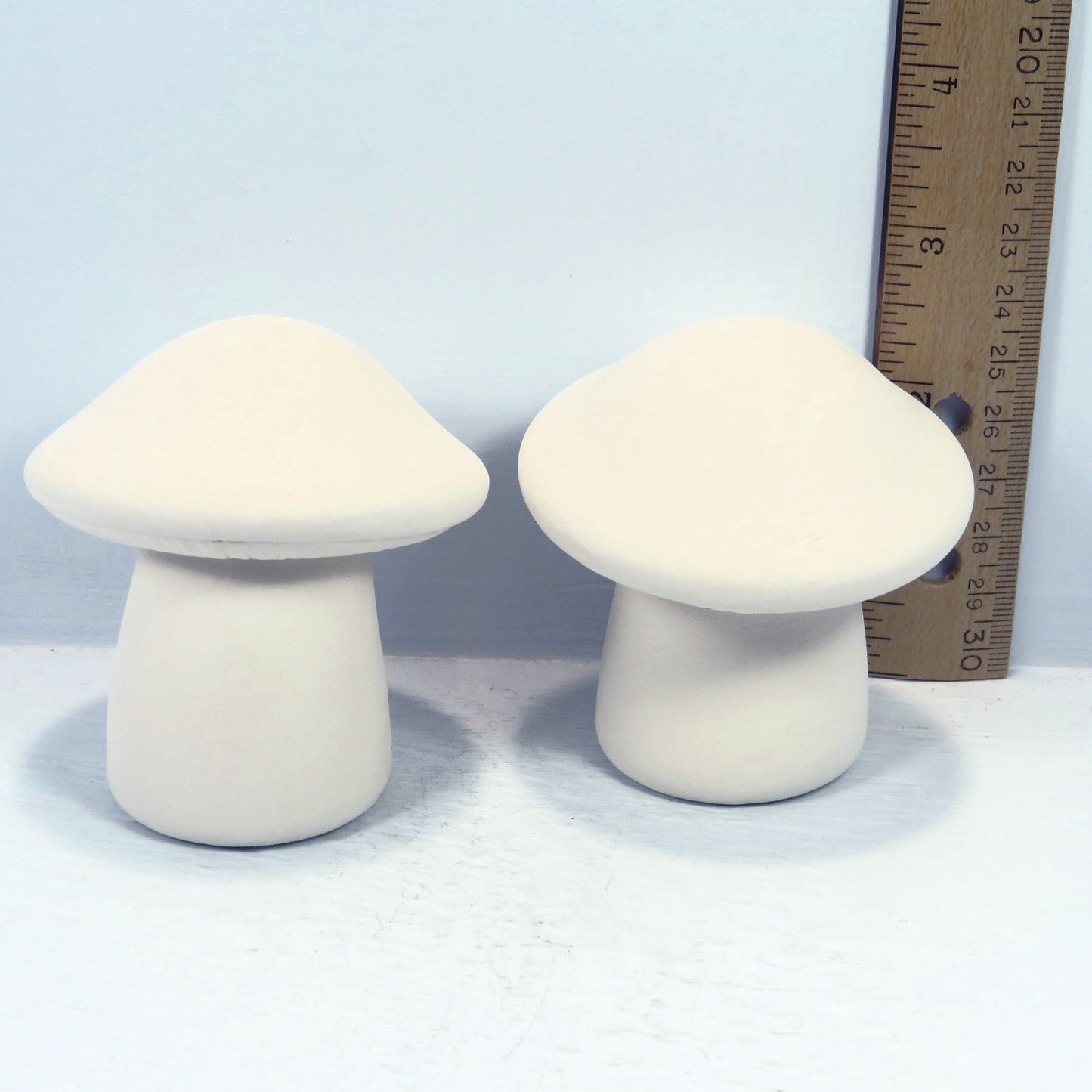 Handmade Ready To Paint Ceramic Mushroom Figurines / Set of 2 Mushroom Statues / Ceramics to Paint / Paintable Ceramic Mushrooms / Retro