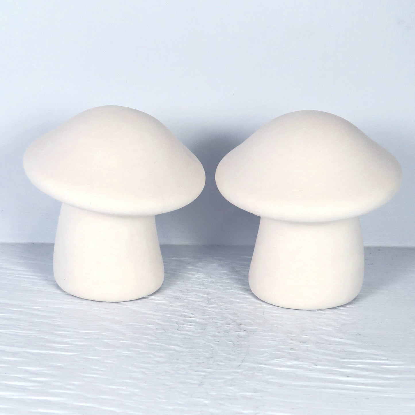 Handmade Ready To Paint Ceramic Mushroom Figurines / Set of 2 Mushroom Statues / Ceramics to Paint / Paintable Ceramic Mushrooms / Retro