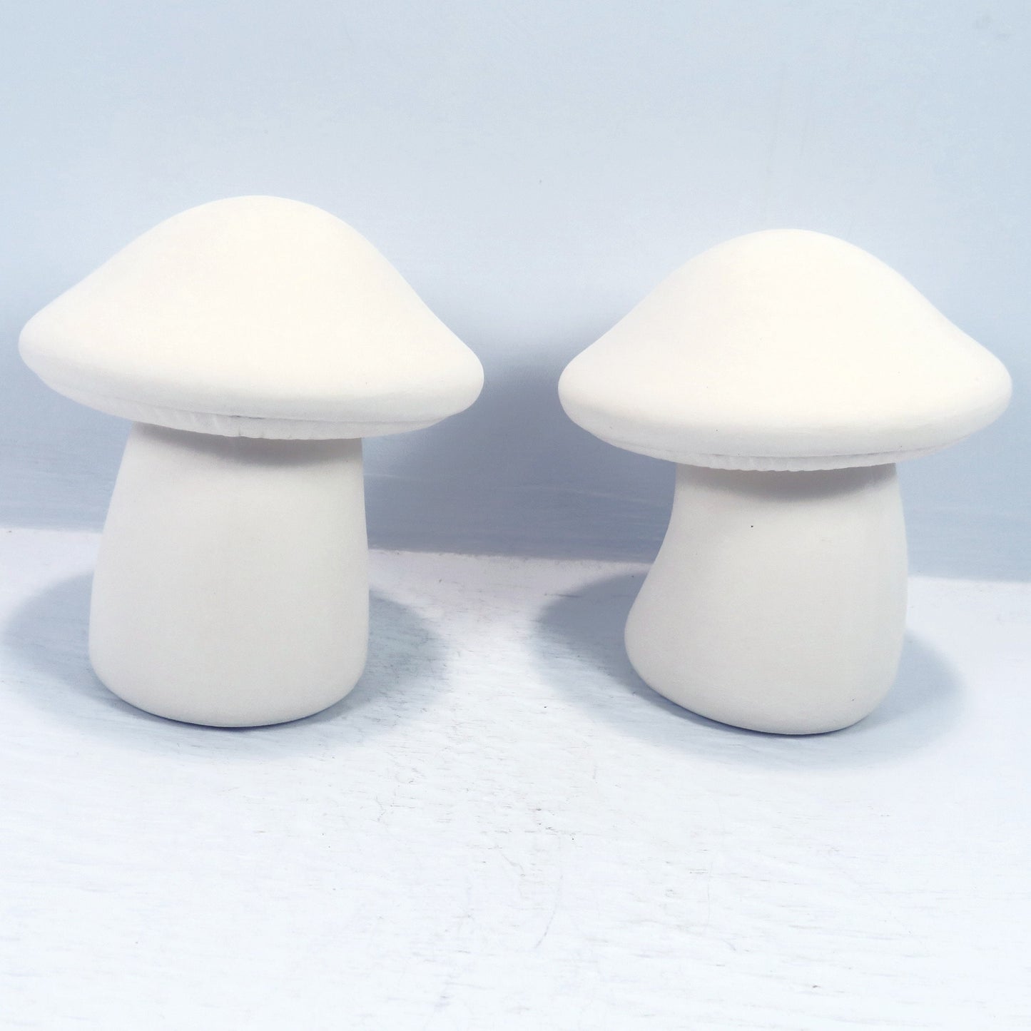 Handmade Ready To Paint Ceramic Mushroom Figurines / Set of 2 Mushroom Statues / Ceramics to Paint / Paintable Ceramic Mushrooms / Retro