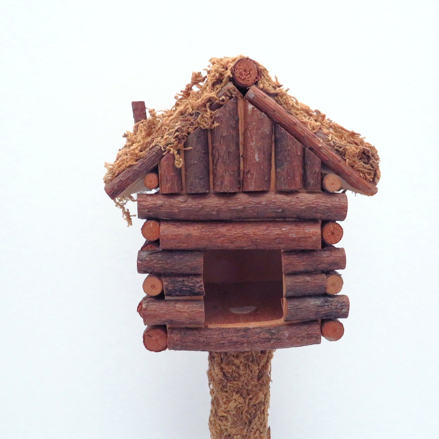 Vintage Rustic Wood Decorative Birdhouse On a Pedestal / Table Top Bird House / Birdhouse Decor / Gift for Bird Lover