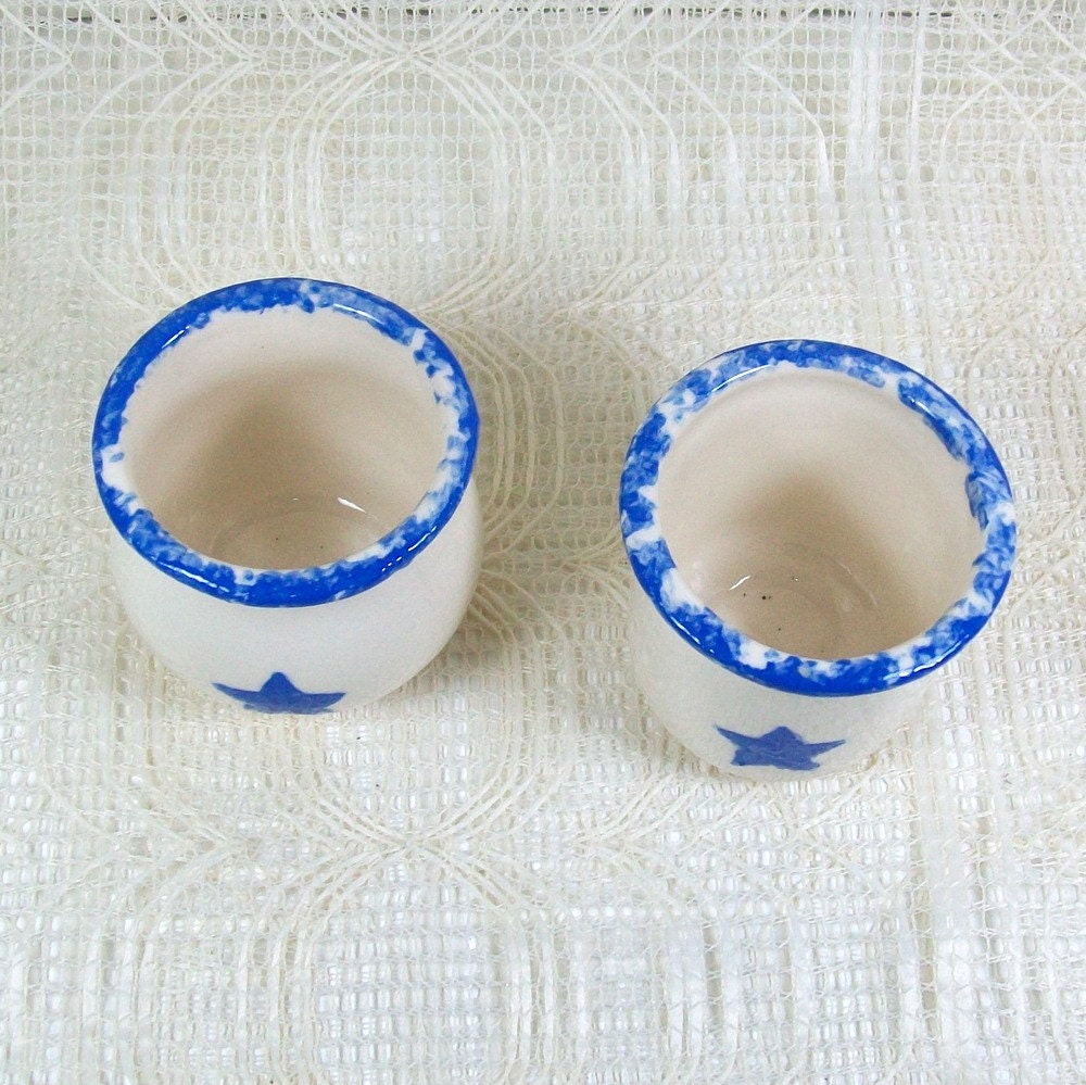 View Looking down into white ceramic candle holders