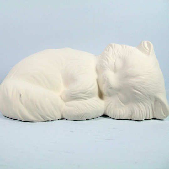 Unpainted Ceramic Kitten Figurine / Kitty Statue / Ceramics to Paint / Cat Decor / Cat Lover Gift / Bisqueware / Paintable Ceramics