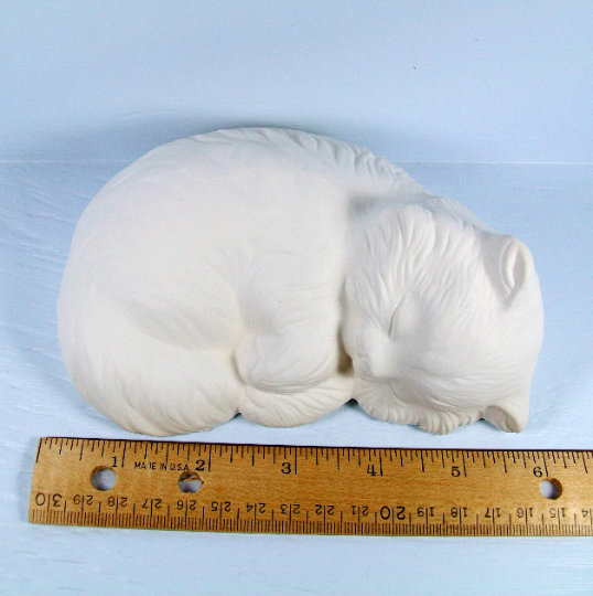 Unpainted Ceramic Kitten Figurine / Kitty Statue / Ceramics to Paint / Cat Decor / Cat Lover Gift / Bisqueware / Paintable Ceramics