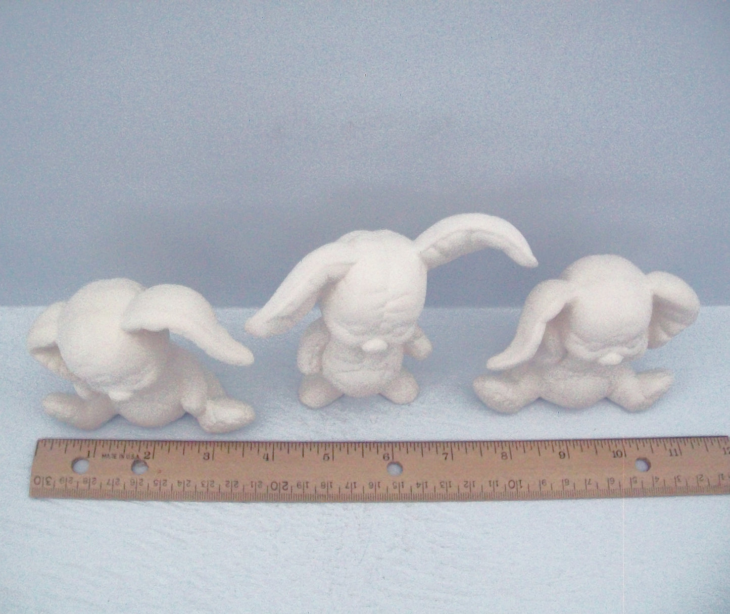 Handmade Ceramic Softy Bunnies to Paint, Ready to Paint Ceramic Bunny Figurines, 3 Paintable Bunny Statues, Bunny Decor, Bunny Lover Gift