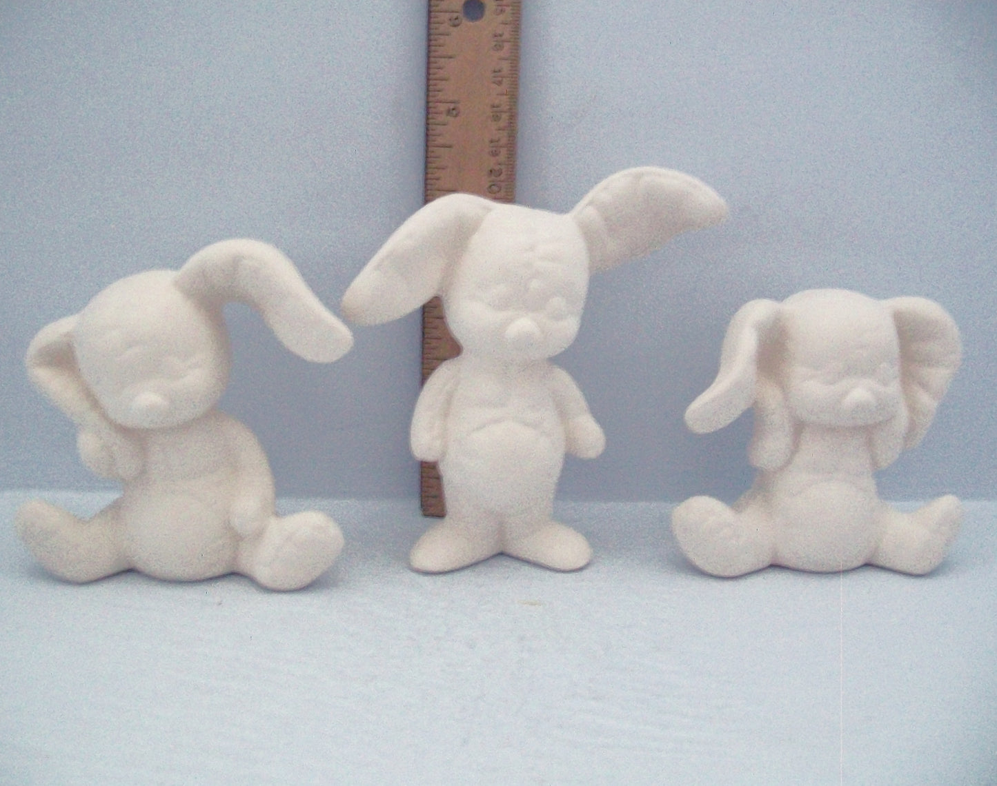 Handmade Ceramic Softy Bunnies to Paint, Ready to Paint Ceramic Bunny Figurines, 3 Paintable Bunny Statues, Bunny Decor, Bunny Lover Gift